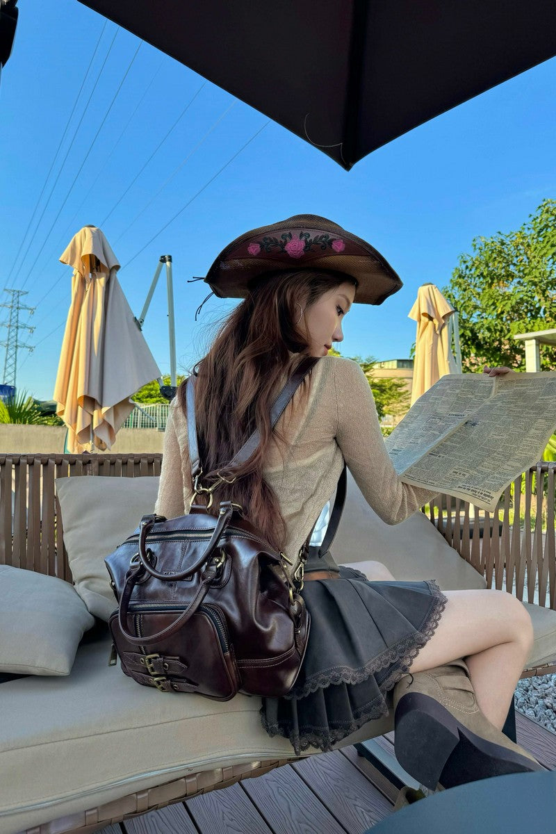 Convertible Waxed Leather Tote - Notkicks