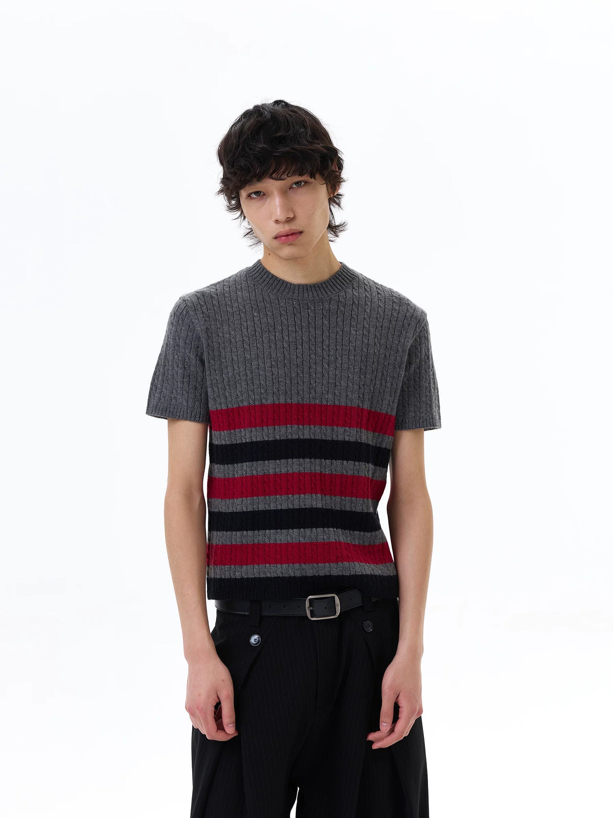 Metro Stripe Ribbed Knit Tee - Notkicks