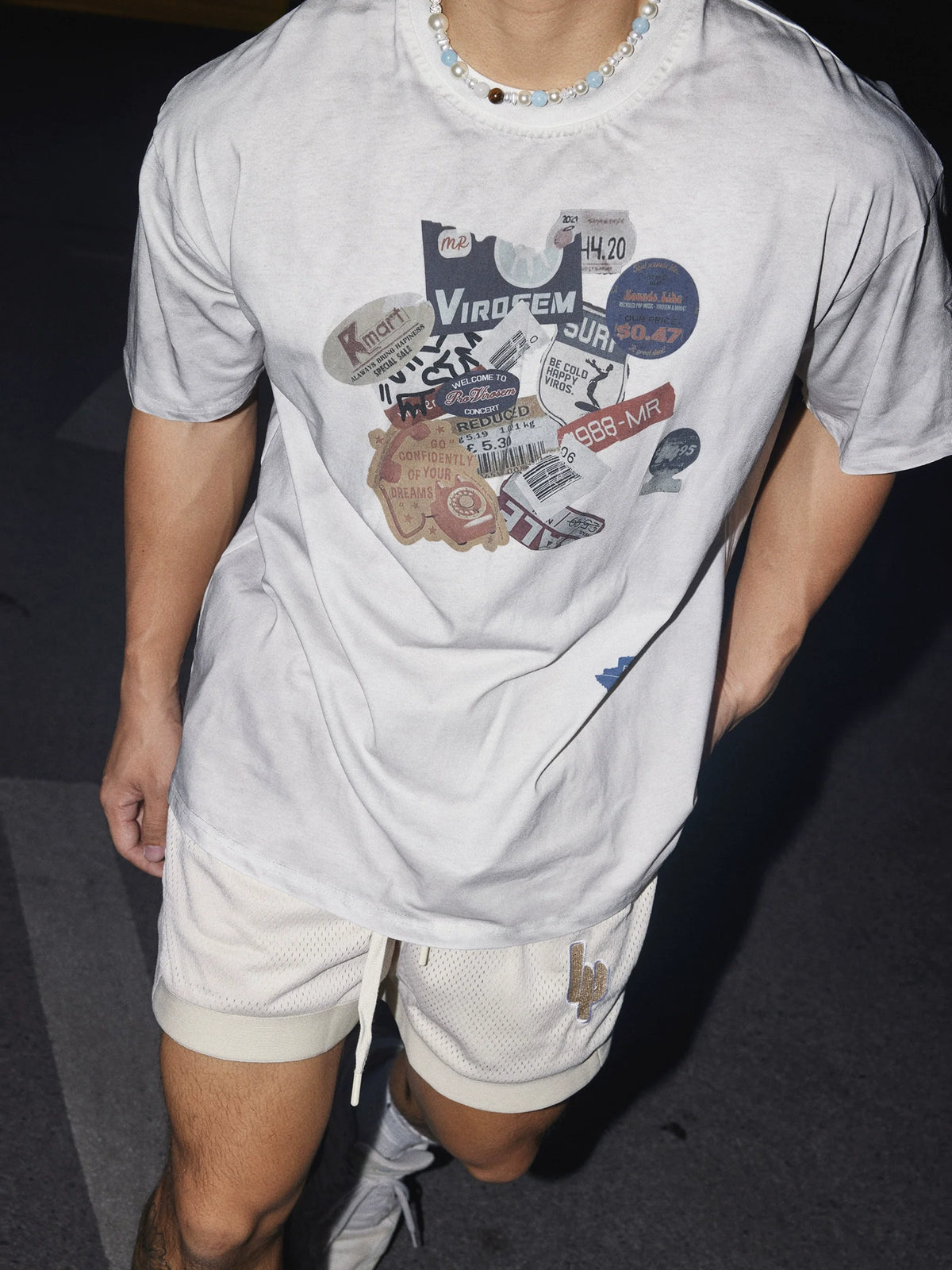 Vintage Badge Graphic White Tee - Notkicks