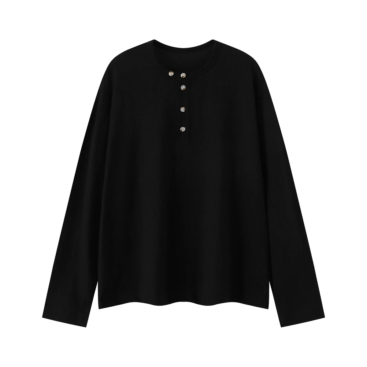 Midnight Button Henley Tee - Notkicks
