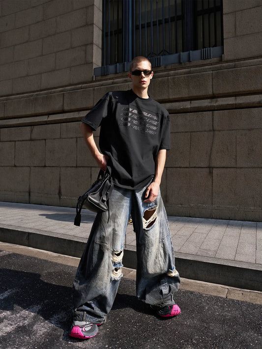 ShadowScript Embossed Street Tee - Notkicks