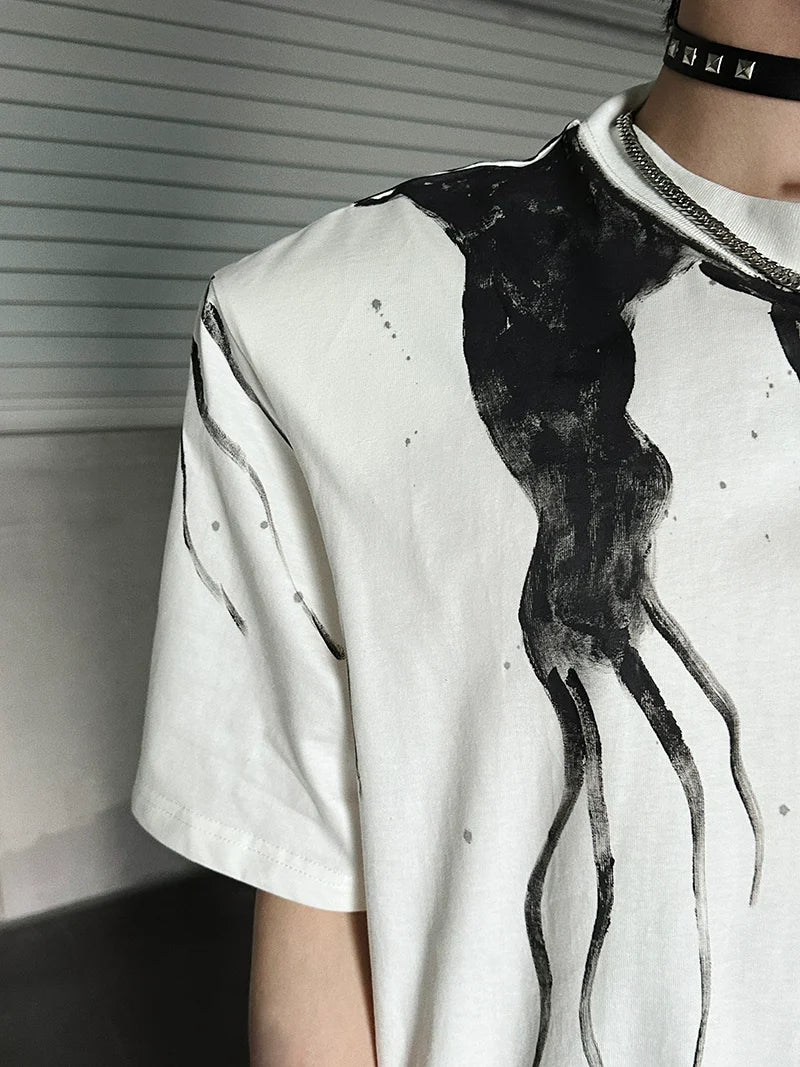 Drip Print Oversized T-Shirt - Notkicks