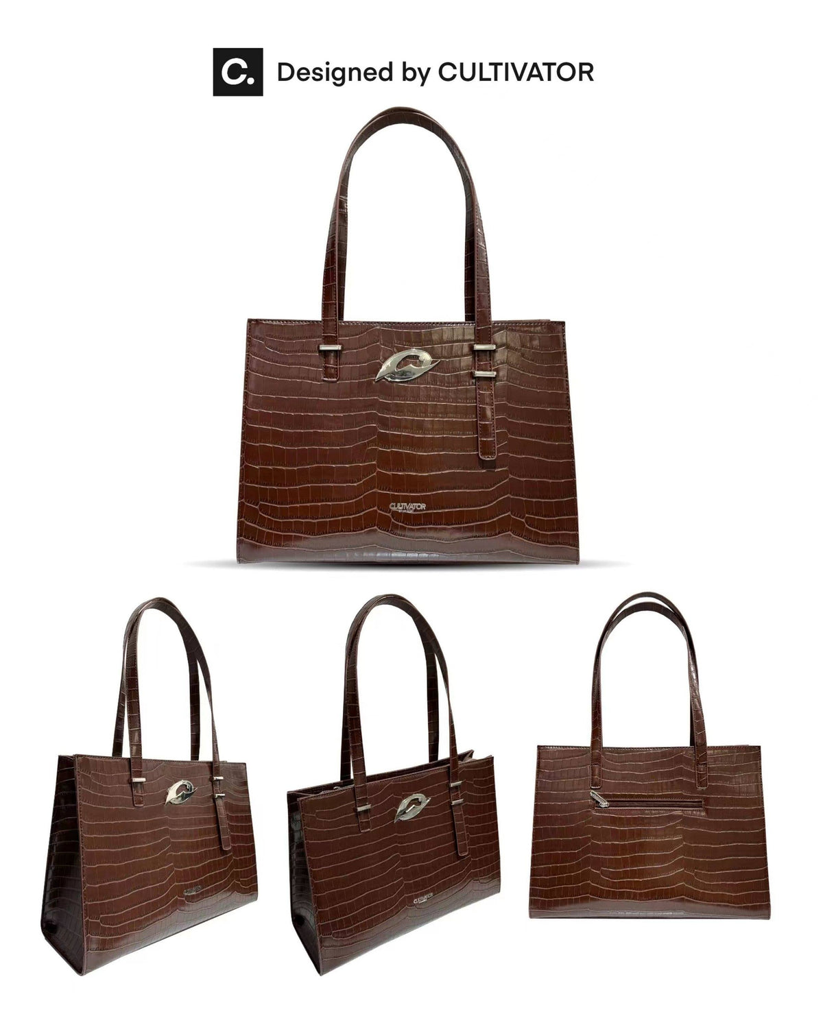Crocodile Pattern Logo Tote Bag - Notkicks