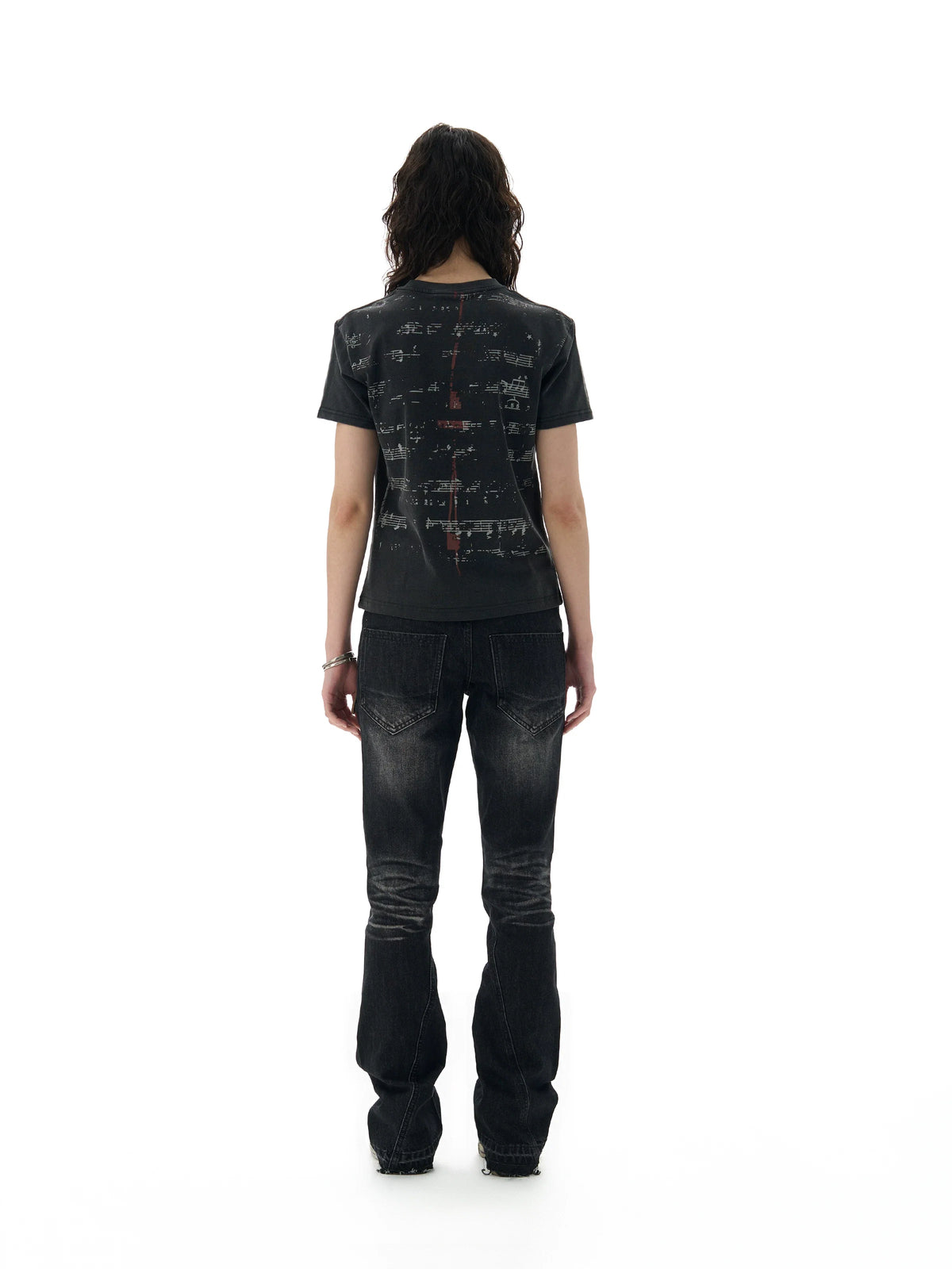 Starlit Sheet Music Shoulder Tee - Notkicks