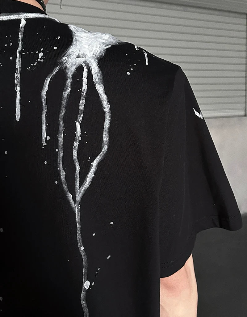 Drip Print Oversized T-Shirt - Notkicks