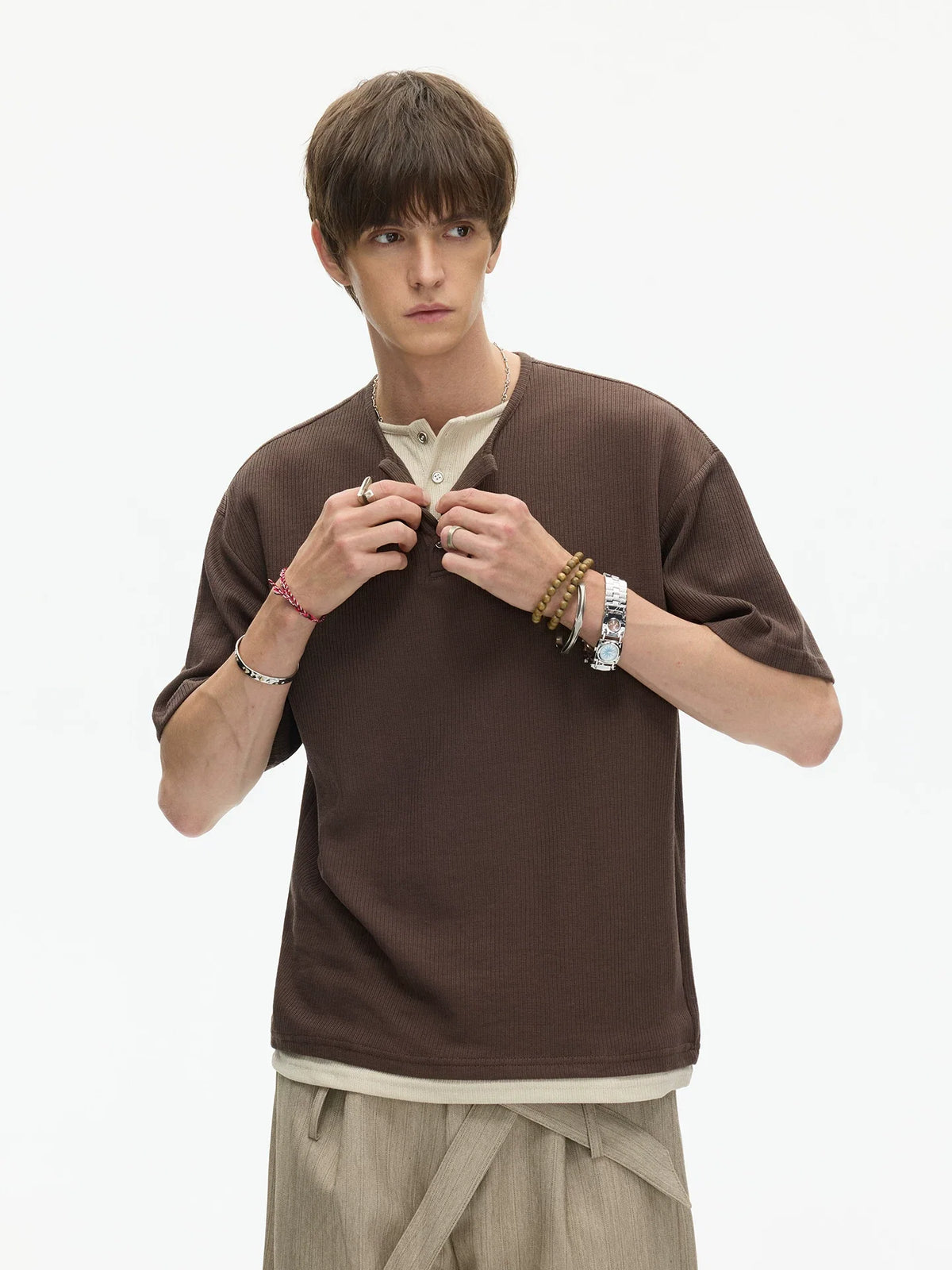 Midnight Core Waffle Henley Tee - Notkicks