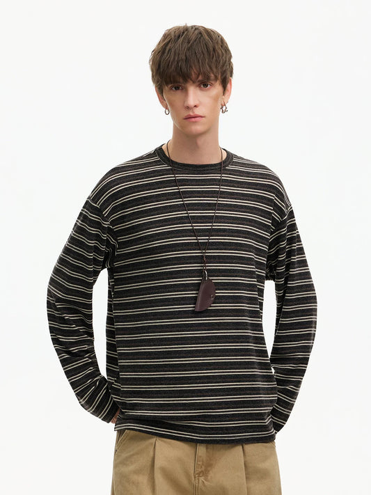 Strata Stripe Long‑Sleeve Tee - Notkicks