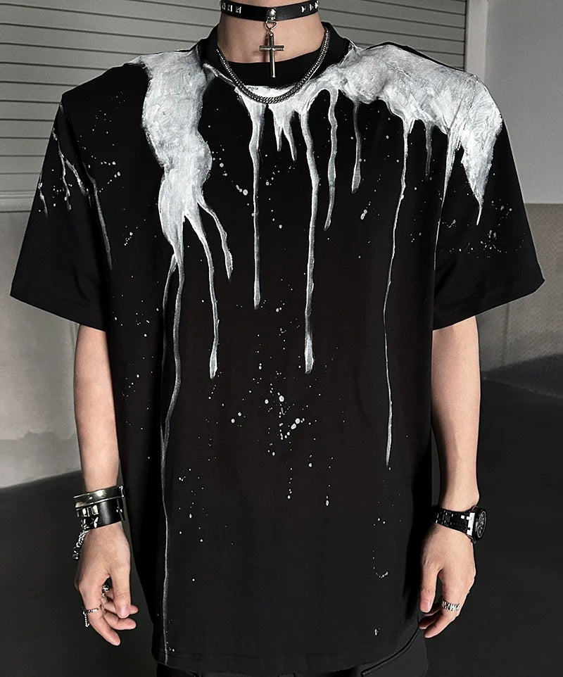 Drip Print Oversized T-Shirt - Notkicks