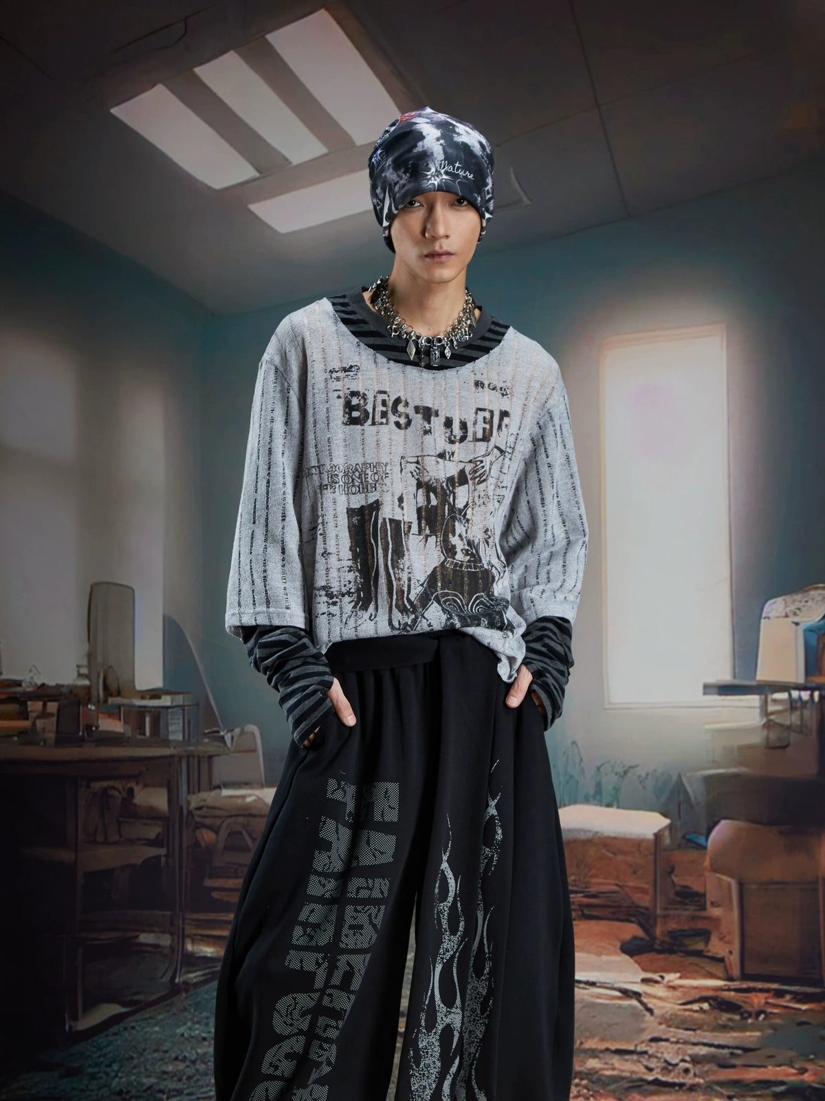 Beststuff Phantom Stripe Layered Tee - Notkicks