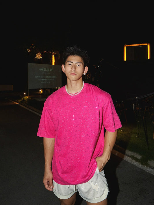 Oversized Rhinestone T-Shirt - Notkicks