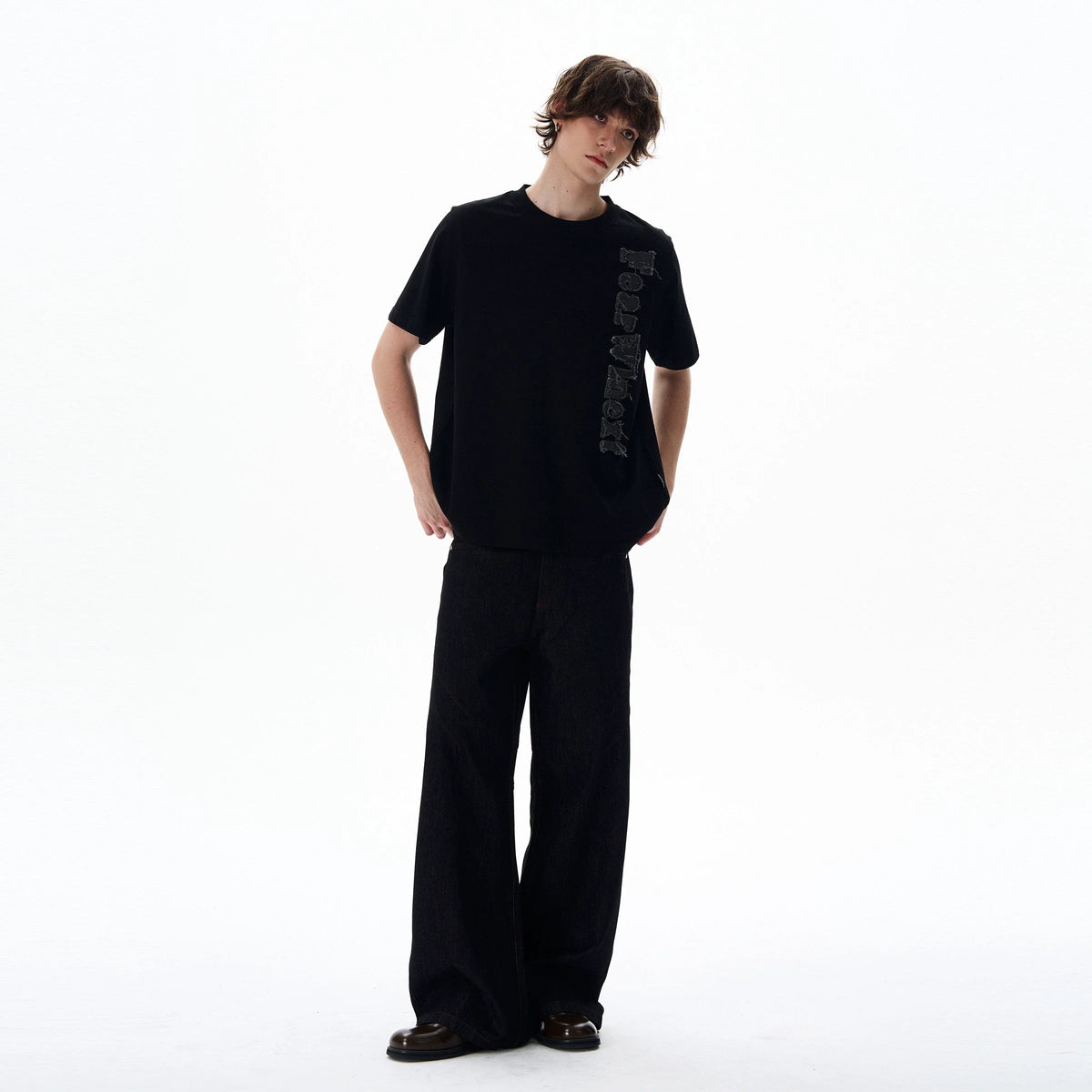 Fuzzy Script Vertical Tee - Notkicks