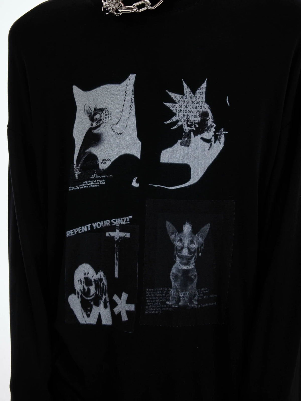 Oversized Graphic Print Long Sleeve Tee - Notkicks