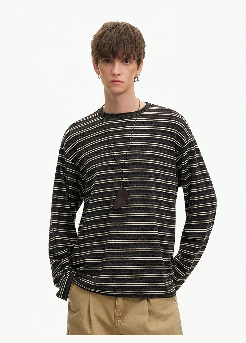 Strata Stripe Long‑Sleeve Tee - Notkicks