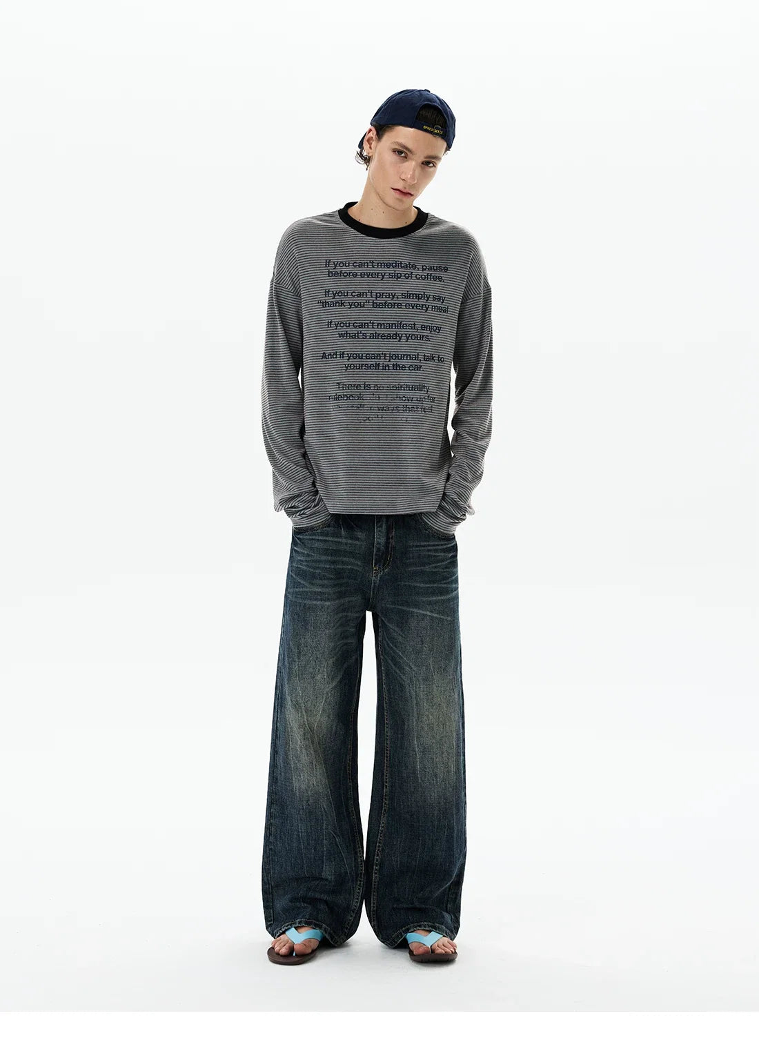 Mantra Stripe Script Longsleeve Tee - Notkicks