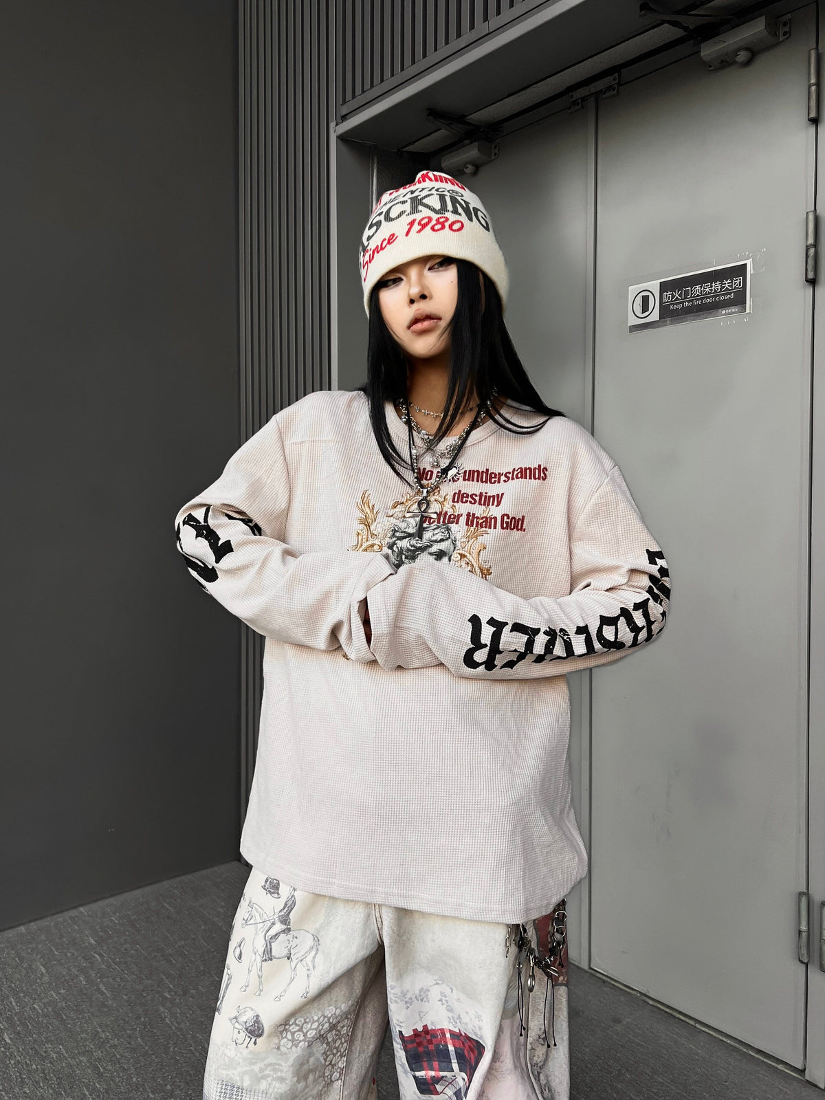 Men's Waffle Oversized Long-Sleeve Tee - Notkicks