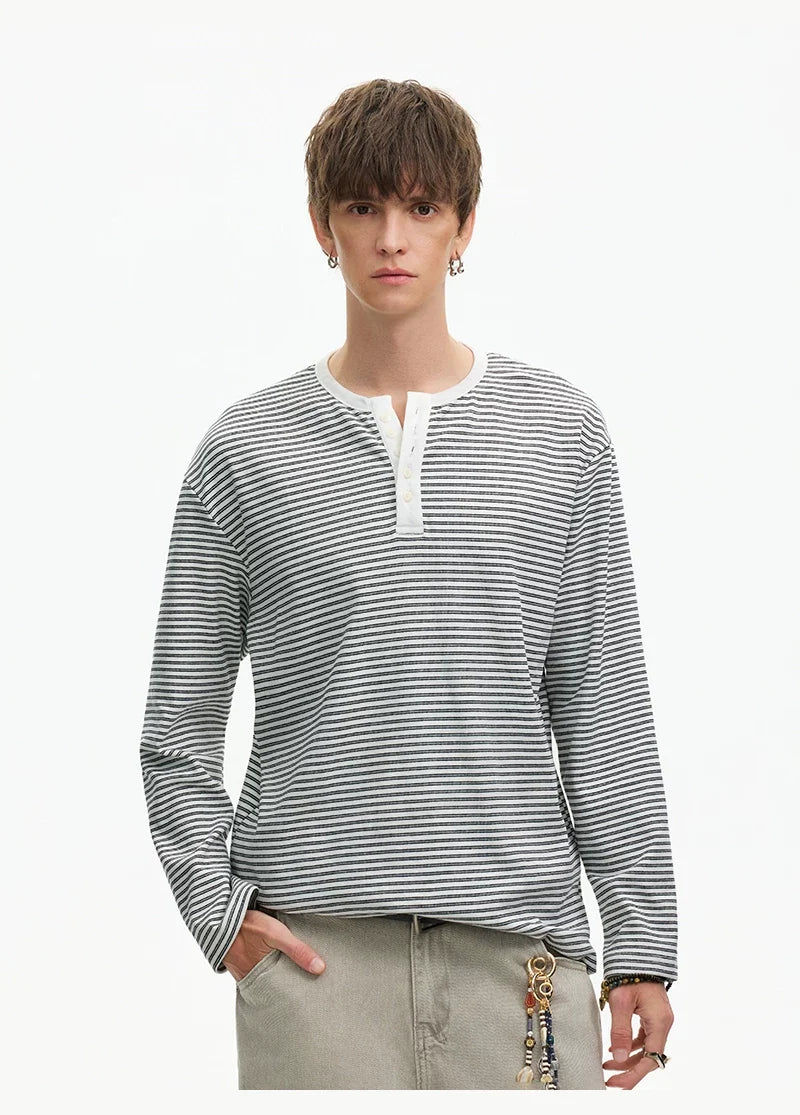 Stripe Henley Lounge Tee - Notkicks