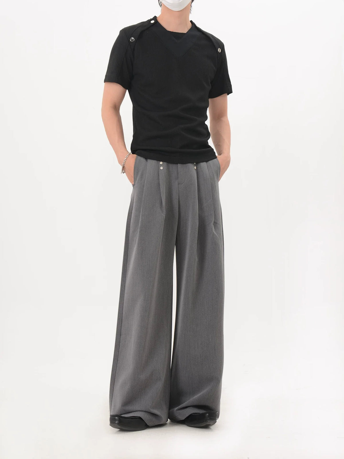 Shoulder Snap Knit Tee - Notkicks