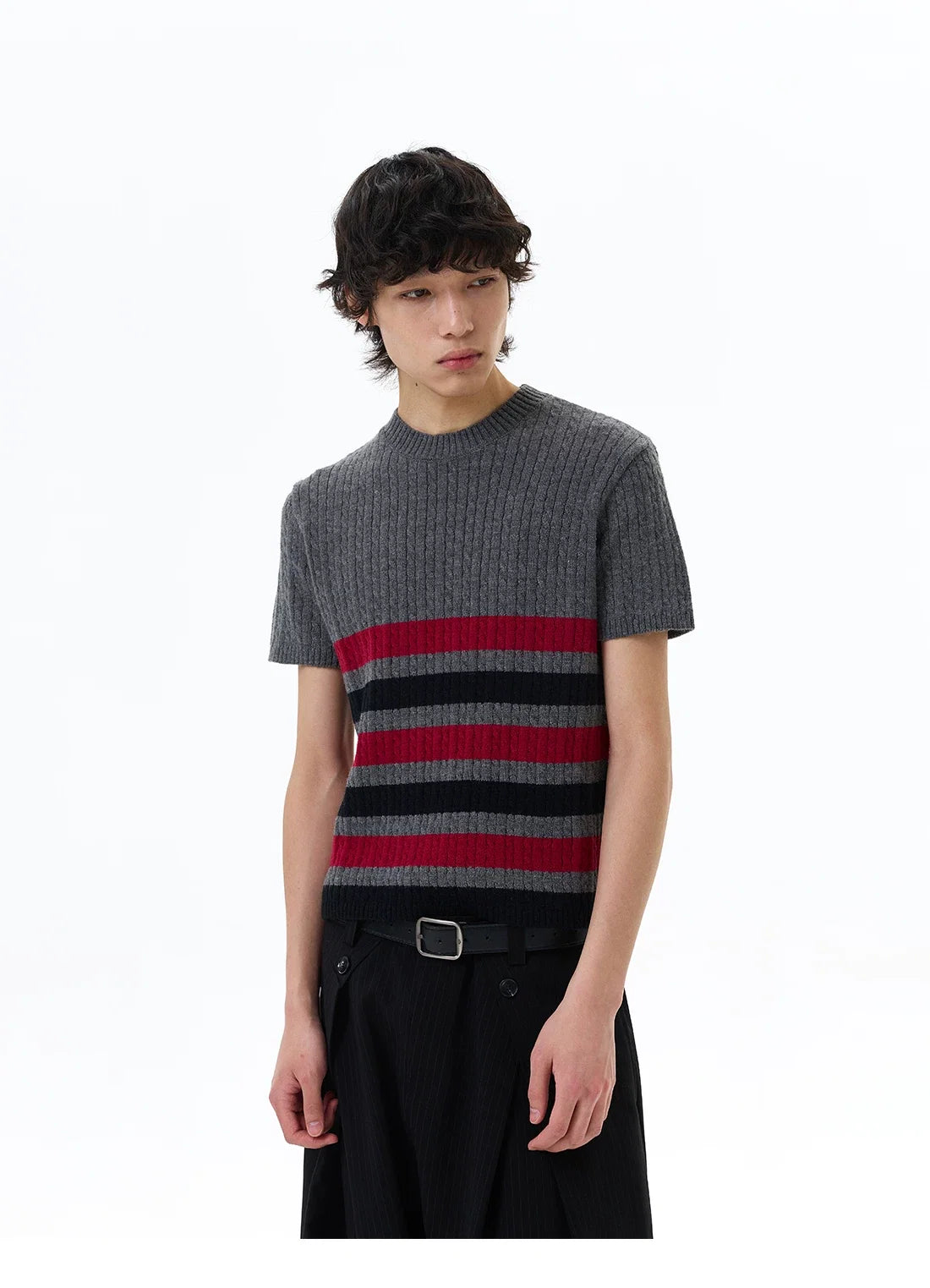 Metro Stripe Ribbed Knit Tee - Notkicks
