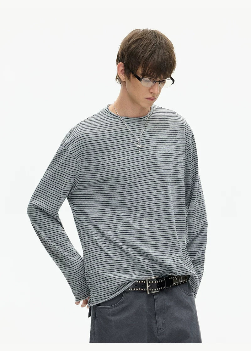 Tidal Stripe Layered Long Sleeve Tee - Notkicks