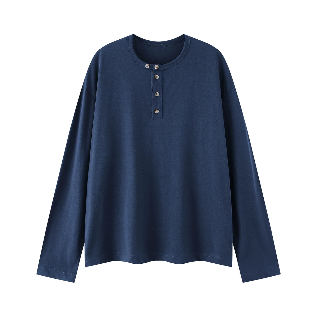 Midnight Button Henley Tee - Notkicks