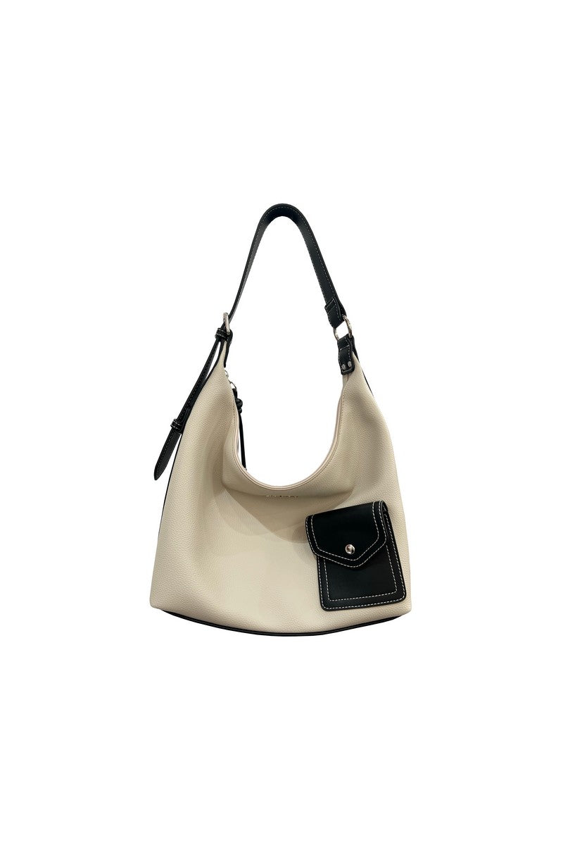 Leather Black Pocket Casual Shoulder Bag - Notkicks