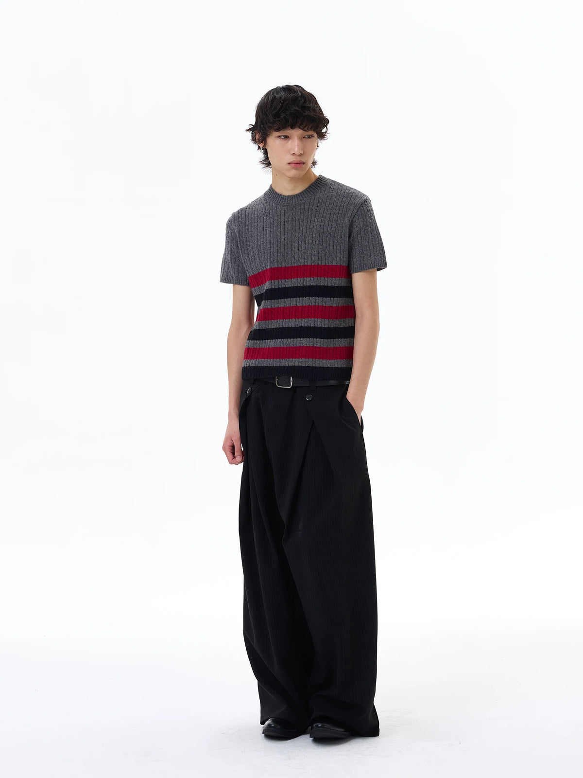 Metro Stripe Ribbed Knit Tee - Notkicks