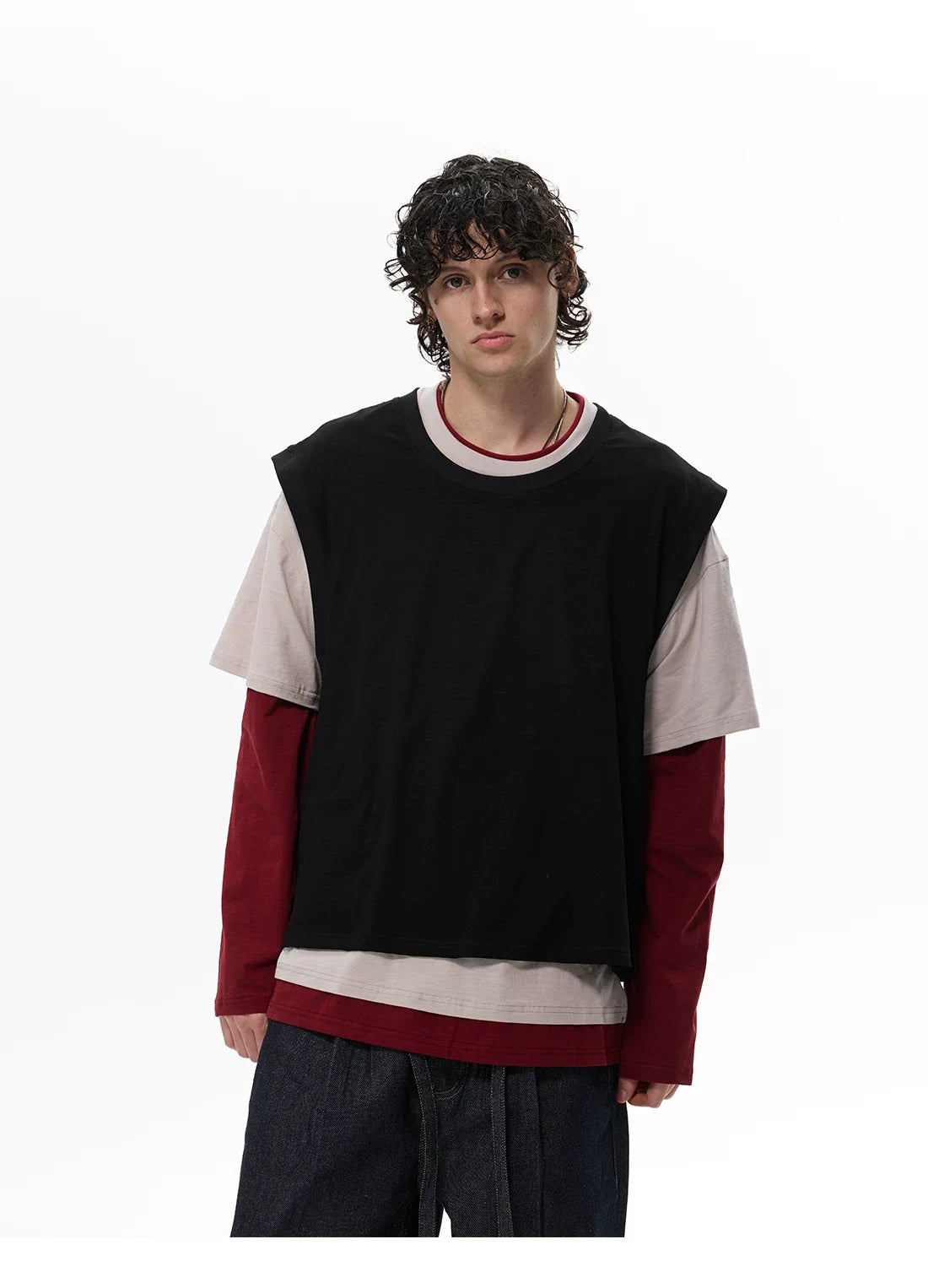 Two-Tone Stack Layer Tee Top - Notkicks