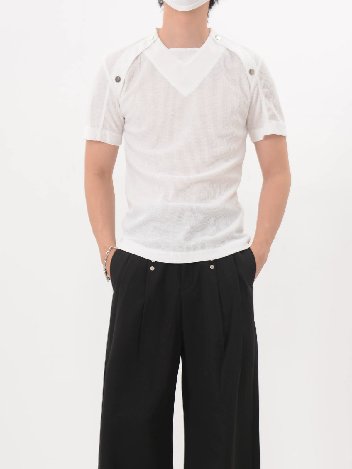 Shoulder Snap Knit Tee - Notkicks