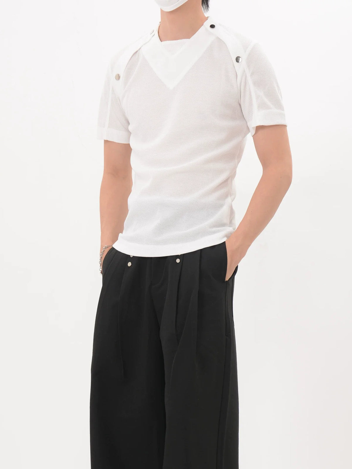 Shoulder Snap Knit Tee - Notkicks