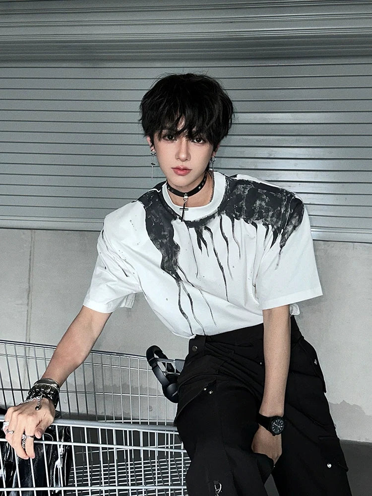 Drip Print Oversized T-Shirt - Notkicks