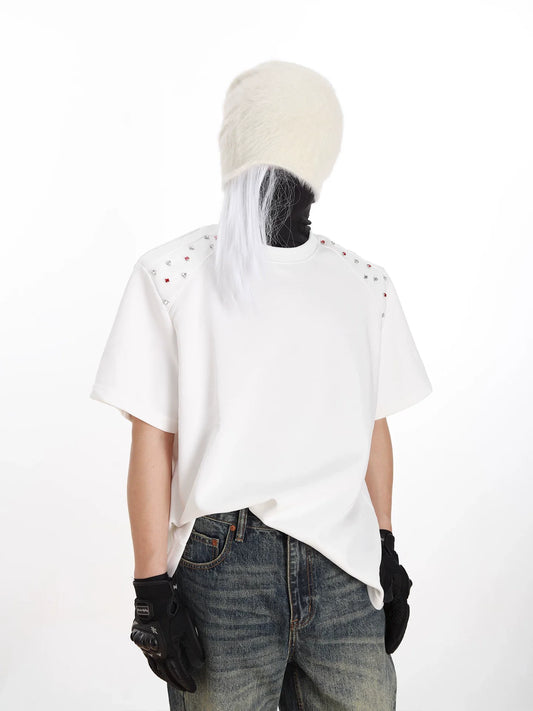 Nebula Studded Shoulder Box Tee - Notkicks