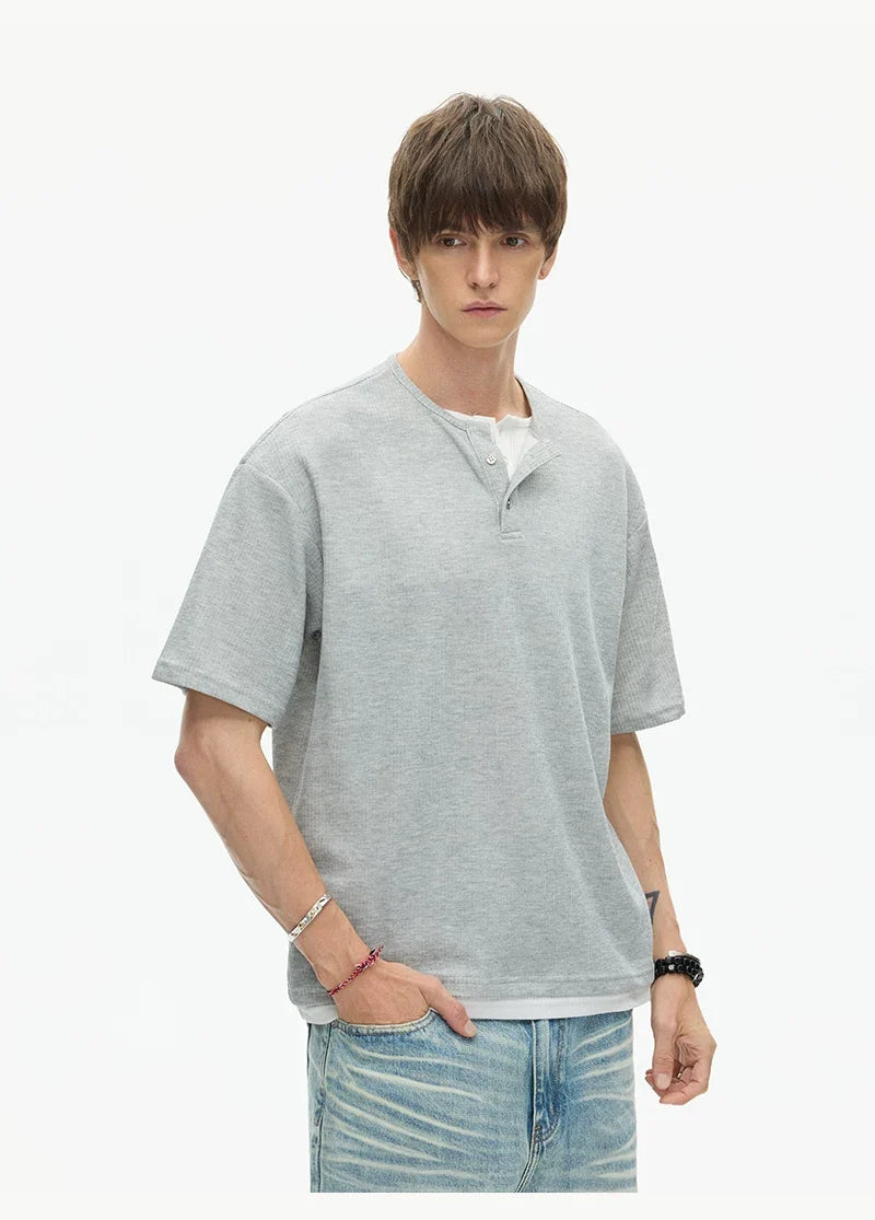 Midnight Core Waffle Henley Tee - Notkicks