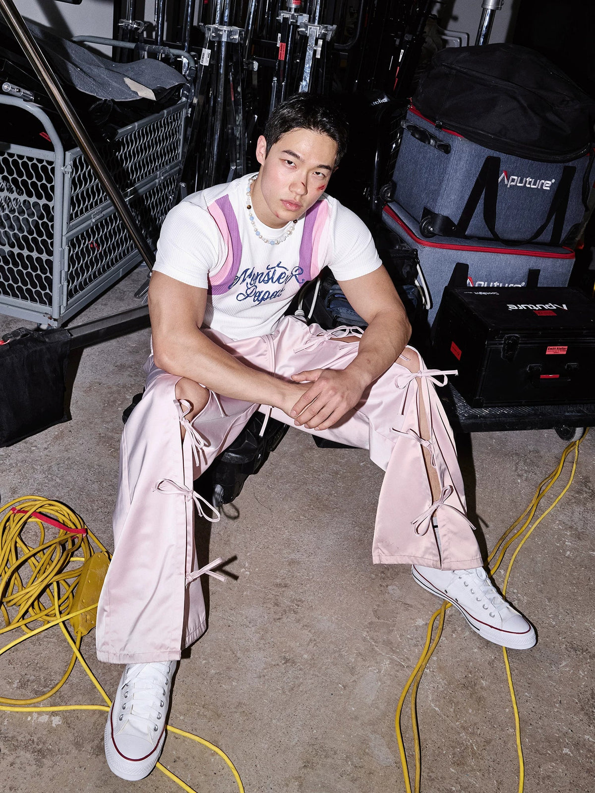 White Suspender Graphic Tee - Notkicks