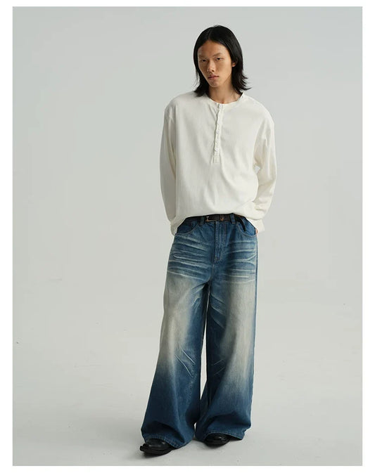 Classic Neutral Long-Sleeve Henley Tee - Notkicks