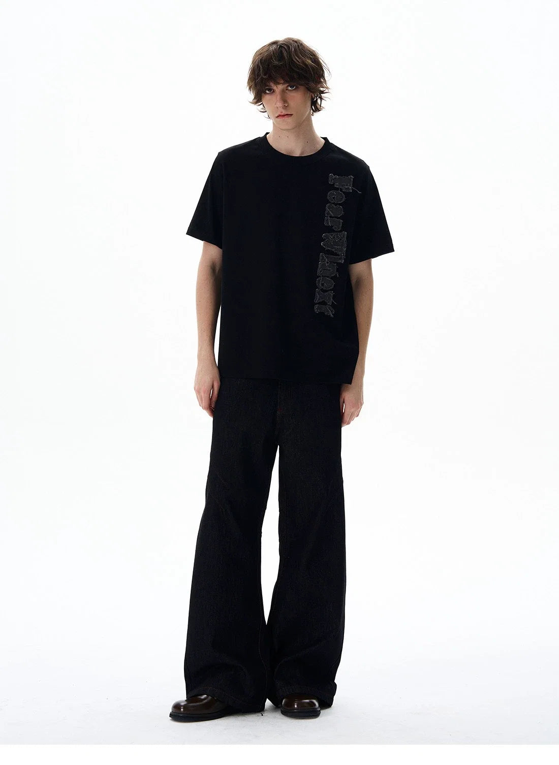 Fuzzy Script Vertical Tee - Notkicks