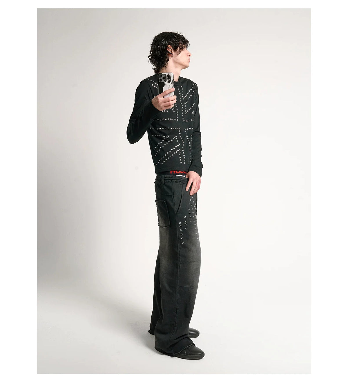 Eclipse Grommet Long Sleeve Crop Tee - Notkicks