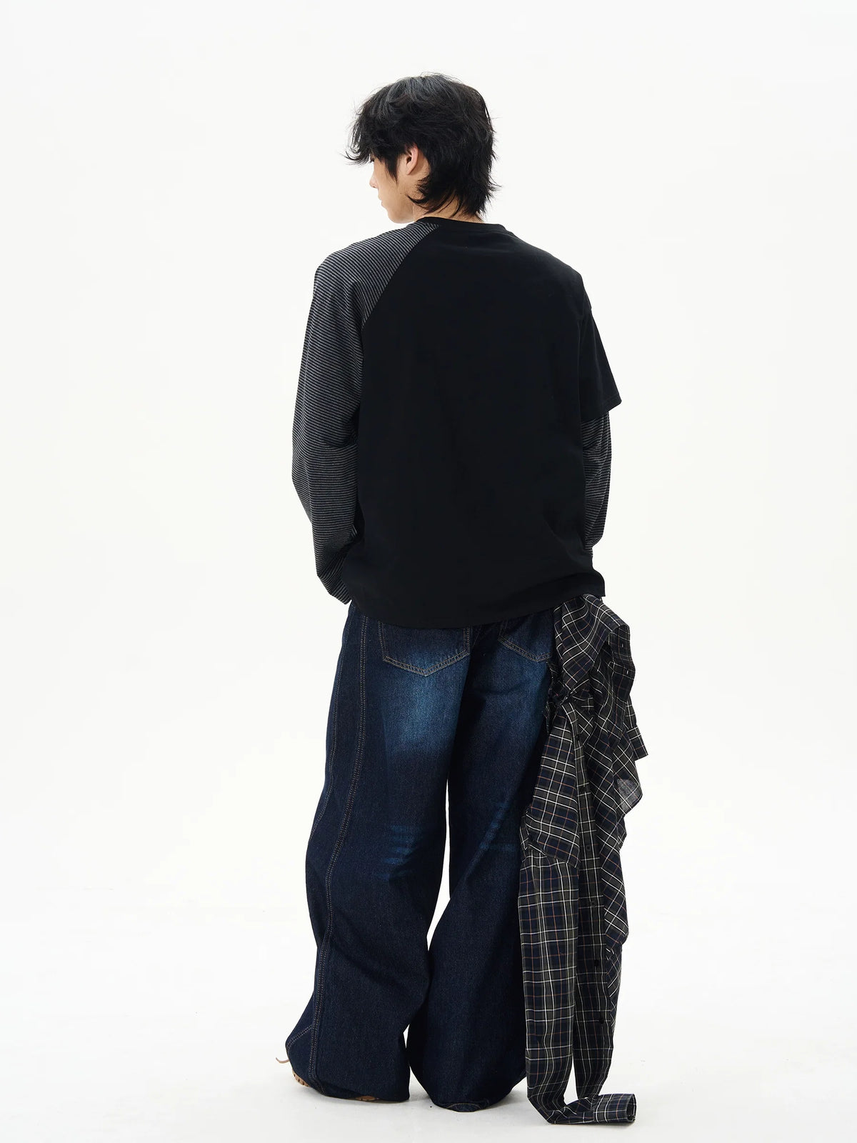 Layered Patchwork Varsity Long Sleeve Tee - Notkicks