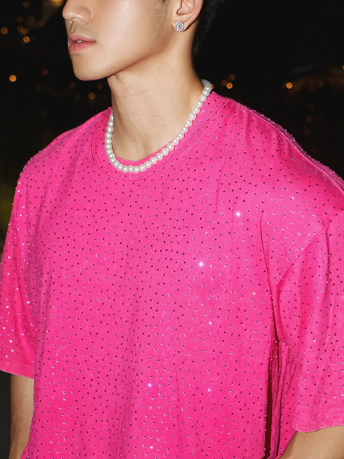 Oversized Rhinestone T-Shirt - Notkicks