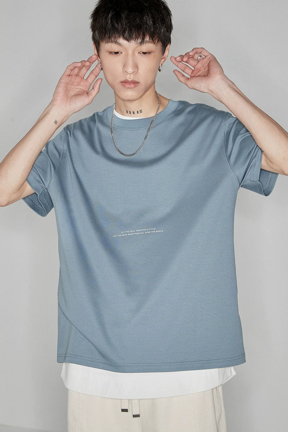 Color Block Letter Print Standard Tee - Notkicks