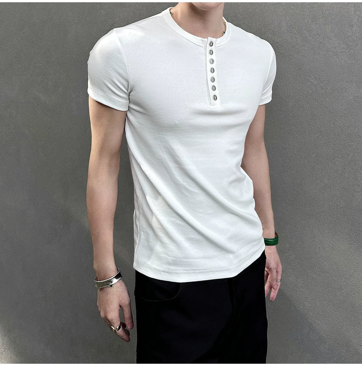 Midnight Gaze Grommet Placket Tee - Notkicks