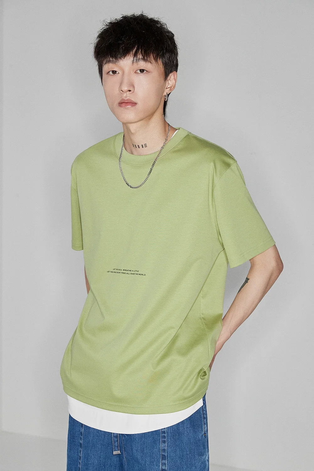 Color Block Letter Print Standard Tee - Notkicks