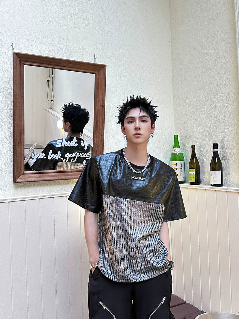 Chrome Grid Splice Panel Tee - Notkicks
