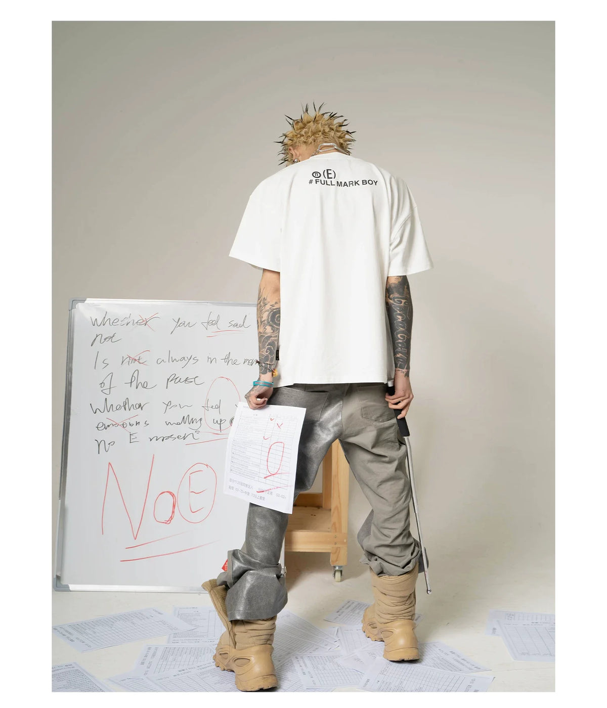 Zero For Depression Text Embroidery Tee - Notkicks