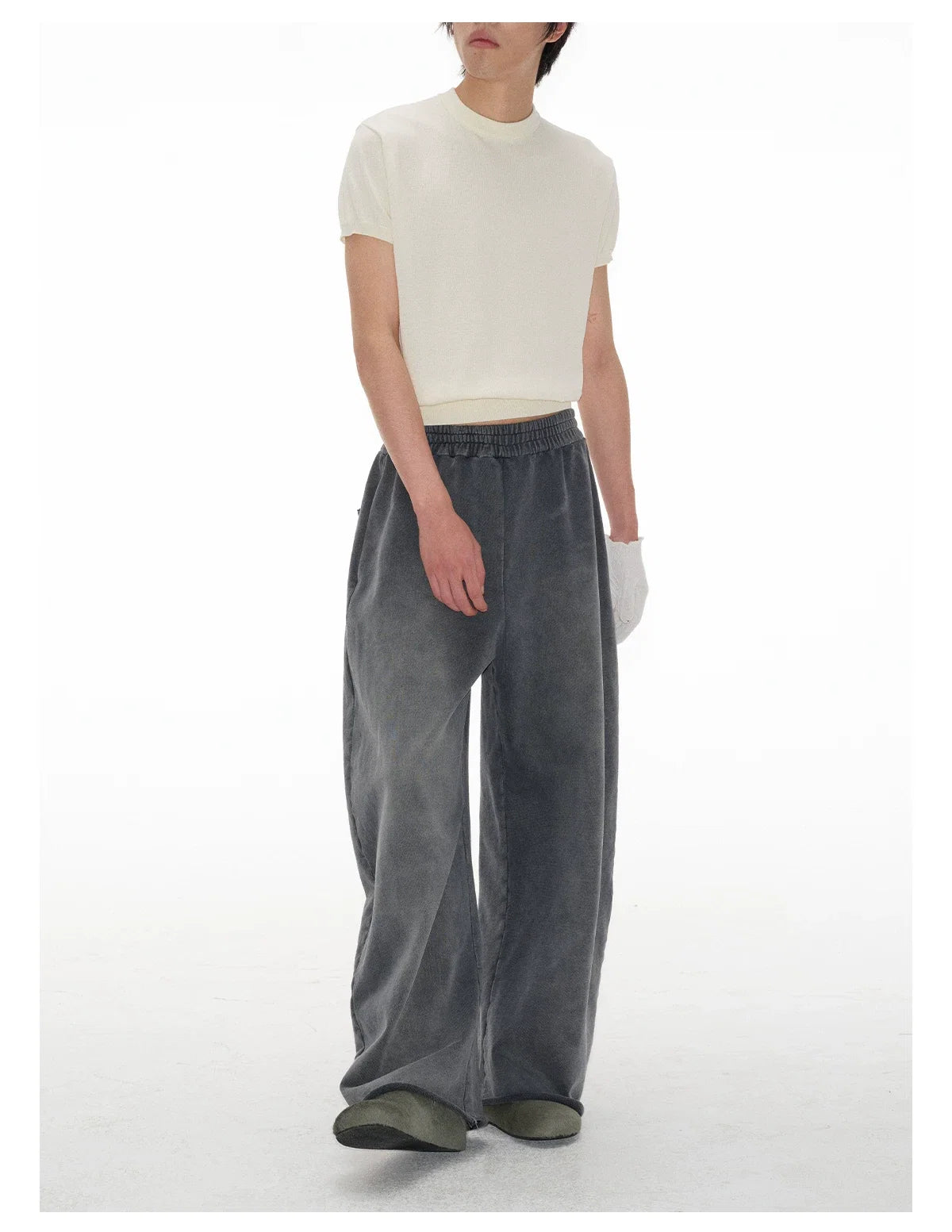 Mock Neck Short-Sleeve Knit Tee - Notkicks