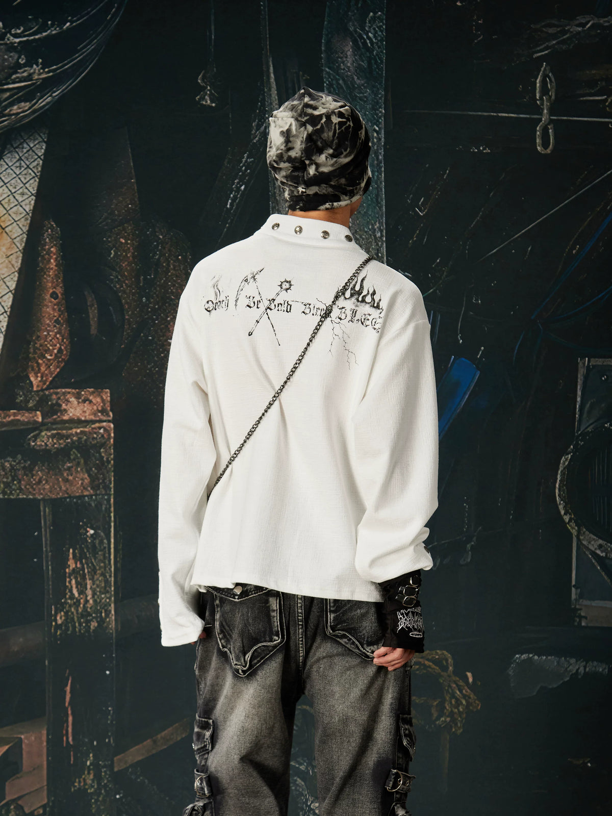 Reaper Crown Sigil High‑Neck Tee - Notkicks