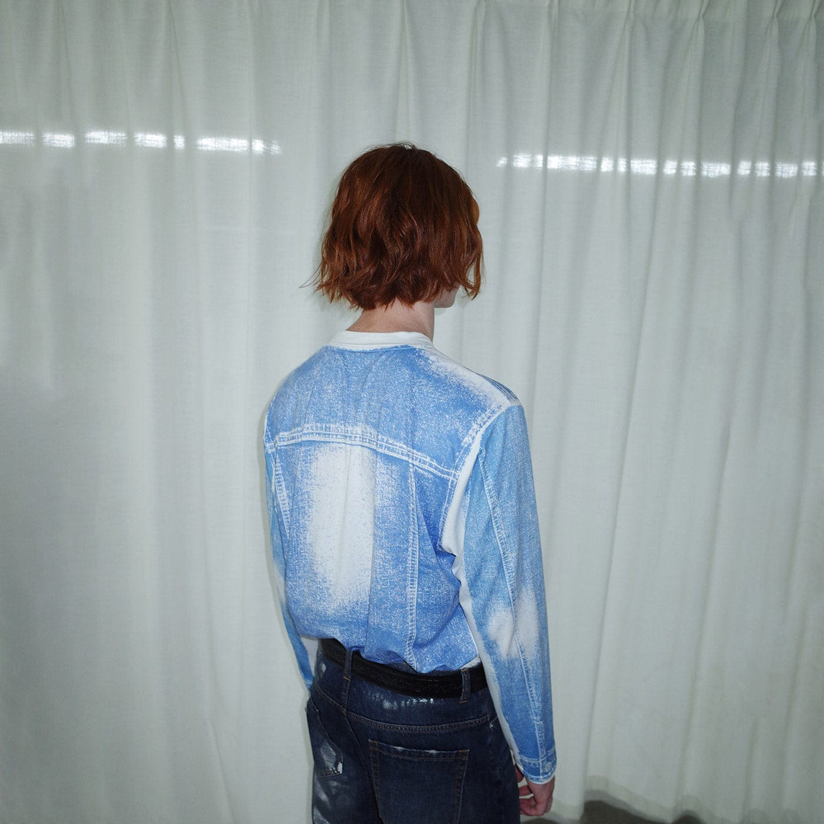 Denim Print Long Sleeve Tee - Notkicks