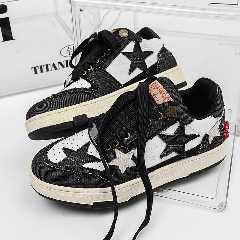 Star Black Sneakers - Triple Black Luxury Architectural Trainers | LuxuryUrbanwear - Luxuryurbanwear
