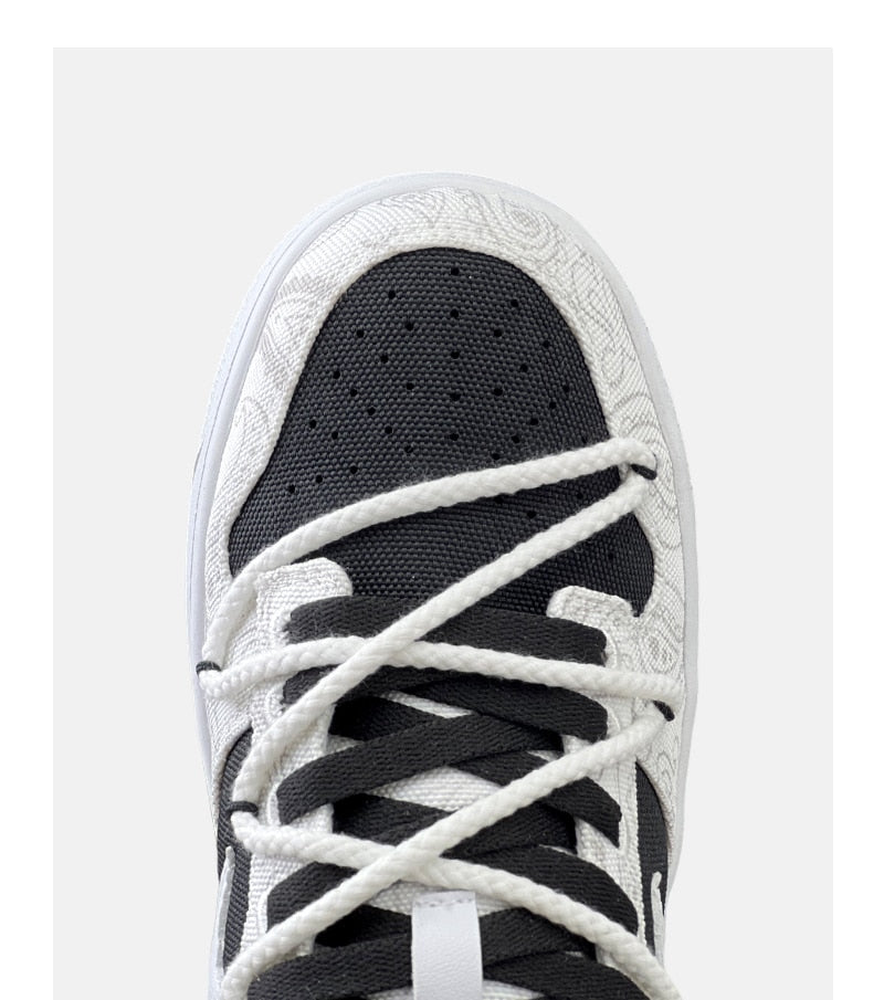Swoop Black and White Sneakers - High-Contrast Luxury Tech Trainers | LuxuryUrbanwear - Luxuryurbanwear