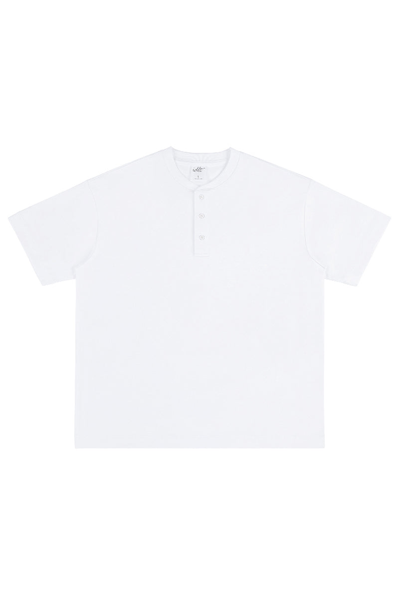 320G Heavyweight Cotton Henley Oversized Tee - Notkicks