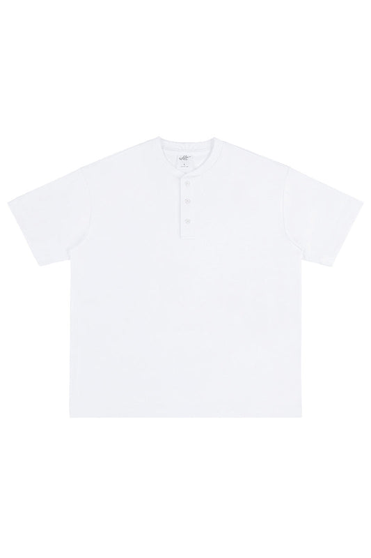 320G Heavyweight Cotton Henley Oversized Tee - Notkicks